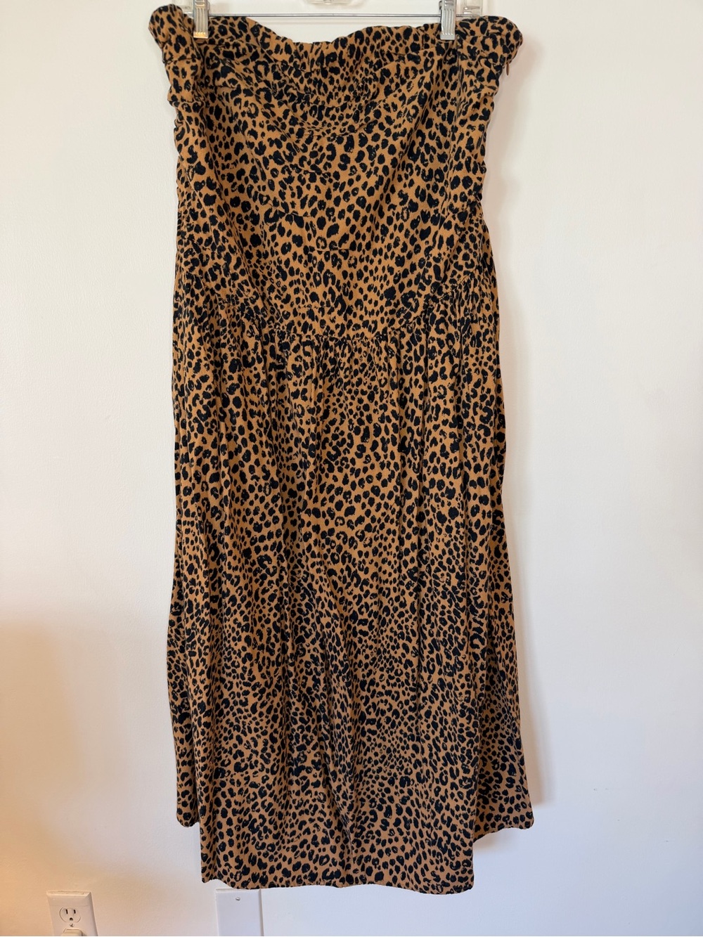 Universal Thread Leopard Print Maxi Skirt in Black and Brown XXL side zipper